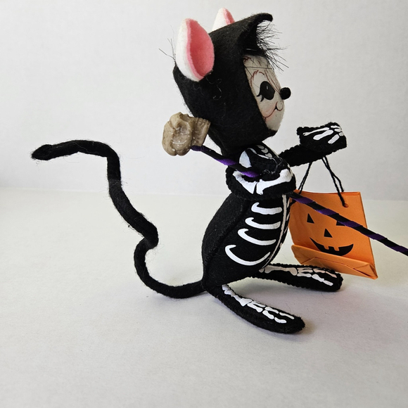 Annalee Skeleton Mouse 6" Halloween Figurine Felt Doll Trick or Treat Whimsical - Picture 6 of 15